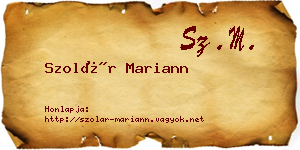 Szolár Mariann névjegykártya